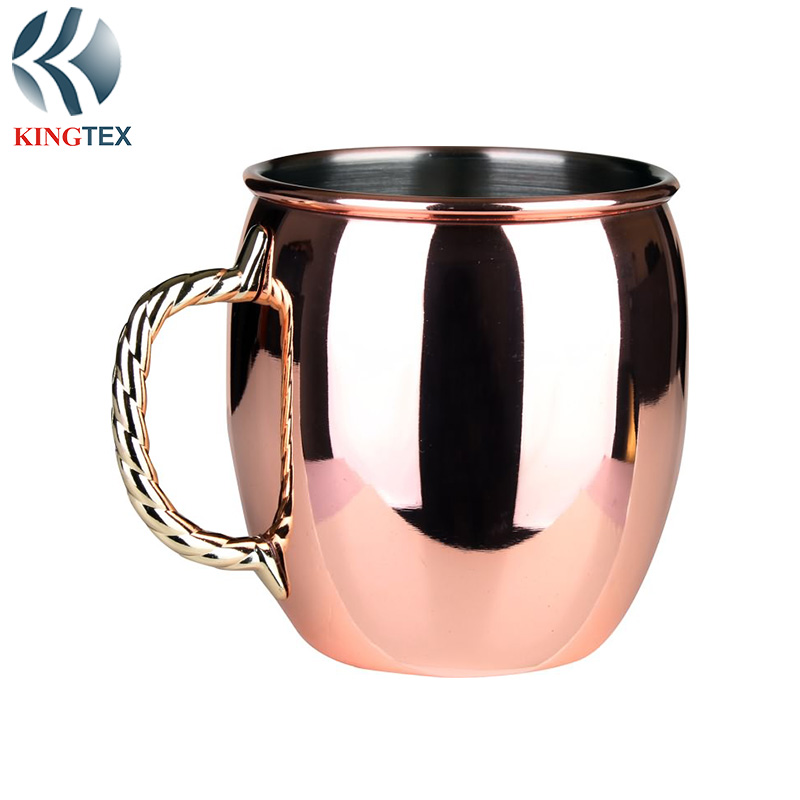 Moscow Mule Mug  with Copper Plated  Stainless Steel with Zinc Handle KINGTEXBAR MG078