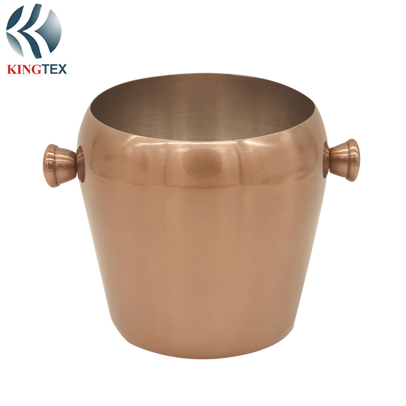 2L Coffee Ice Bucket with Stainless Steel Mirror/Gold/Copper Plated KINGTEXBAR IBS090
