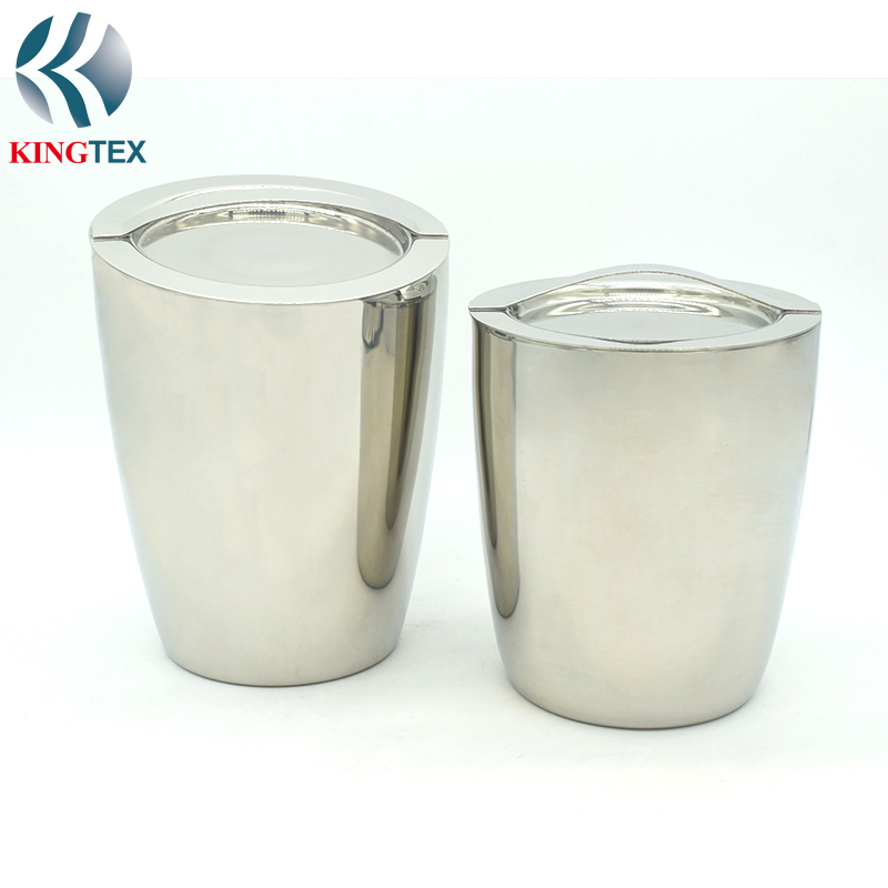 Wine Ice Bucket with Double Wall Stainless Steel with Lid KINGTEXBAR IBD045