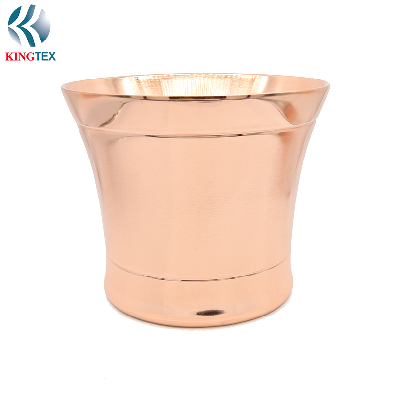 6L Ice Bucket with Double Wall Stainless Steel Copper Plated KINGTEXBAR IBD074