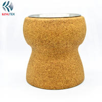 4L Ice Bucket with Stainless Steel Inside and Wood Outside KINGTEXBAR IBD047
