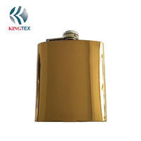 6OZ Hip Flask with Gold Plated Stainless Steel  KINGTEXBAR HF148