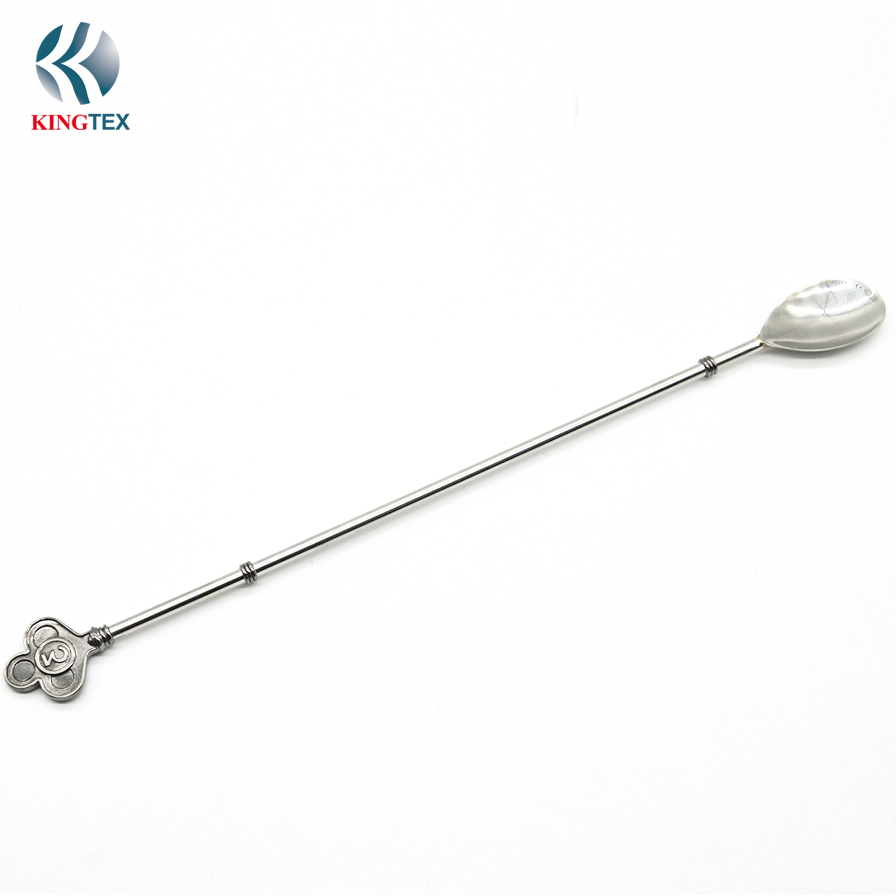 Two Head Mixing Spoon Stainless Steel Bar Tools Accessories With Long Twist Handle Stir Spoon(L32XW2.9cm) KINGTEXBAR SP056