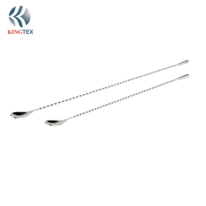 Barware Twisted Mixing Spoon Stainless Steel Mixing Bar Spinning Coffee Wine Cocktail Tools Spoons(L30XW3cm)KINGTEXBAR SP094