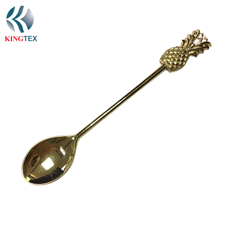 High-Grade Gold Plated Mixing Spoon Stainless steel Coffee/Milk Tea Bar Cocktail Spoon KINGTEXBAR SP106