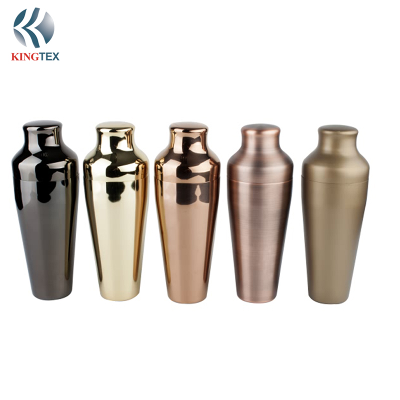 Cocktail Shaker with  Stainless Steel Mirror and plated Gold,Copper,Black-Gold,Bronze KINGTEXBAR CS229