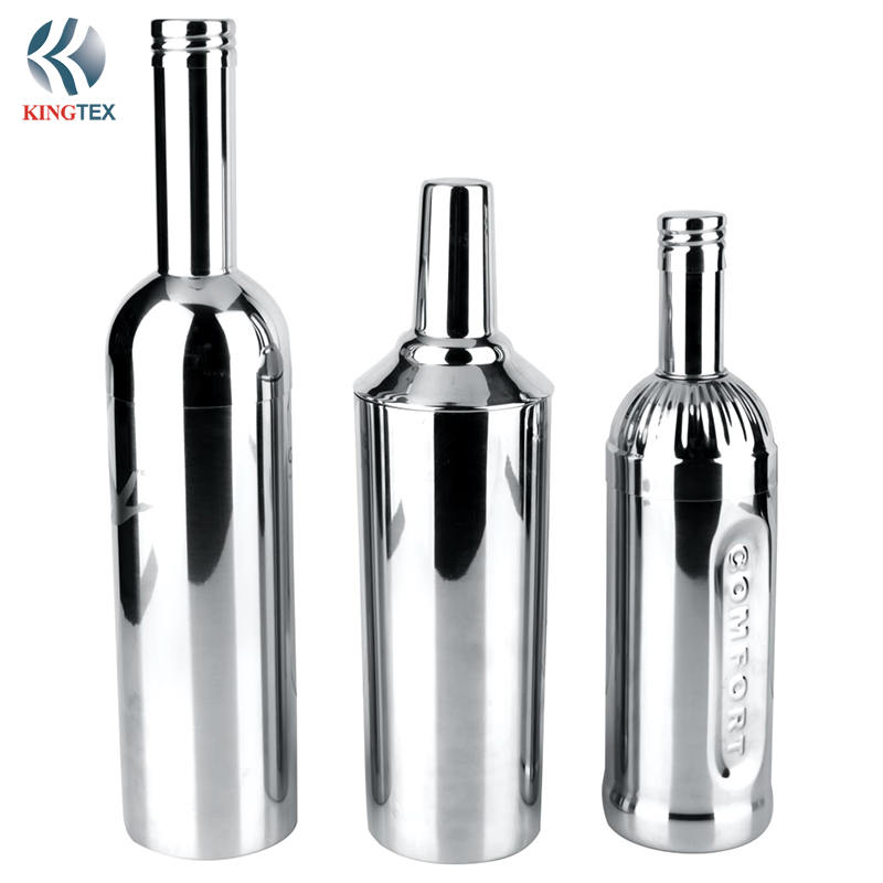 Cocktail Shaker with Wine Bottle Shape Stainless Steel Customized Logo KINGTEXBAR CS096