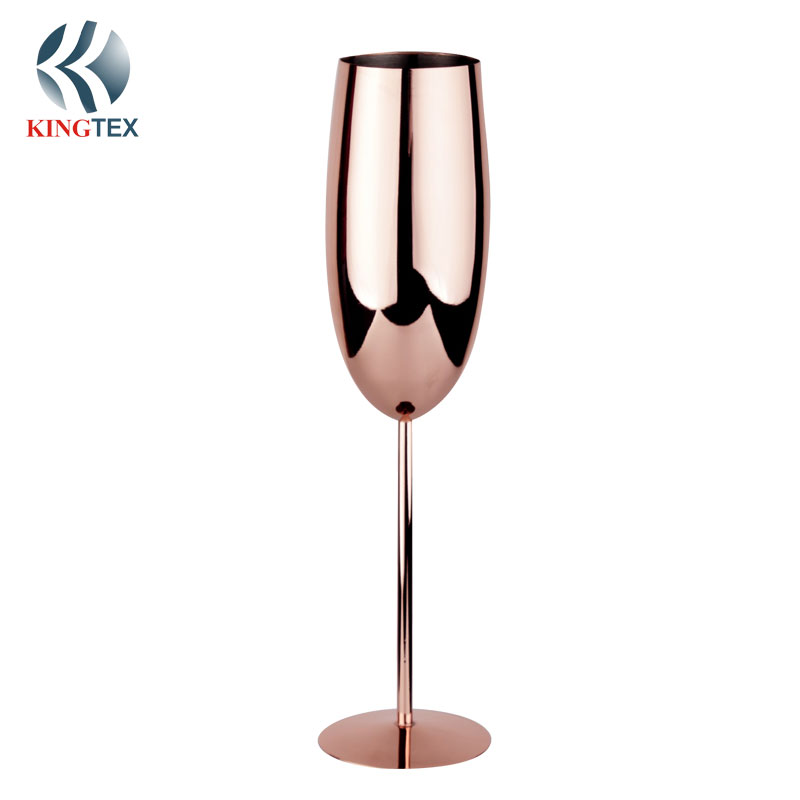 6OZ Champagne Flute with Stainless Steel KINGTEXBAR MG016