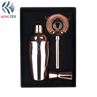 Cocktail 3-Pieces with  Copper plated Stainless Steel KNGTEXBAR BS045