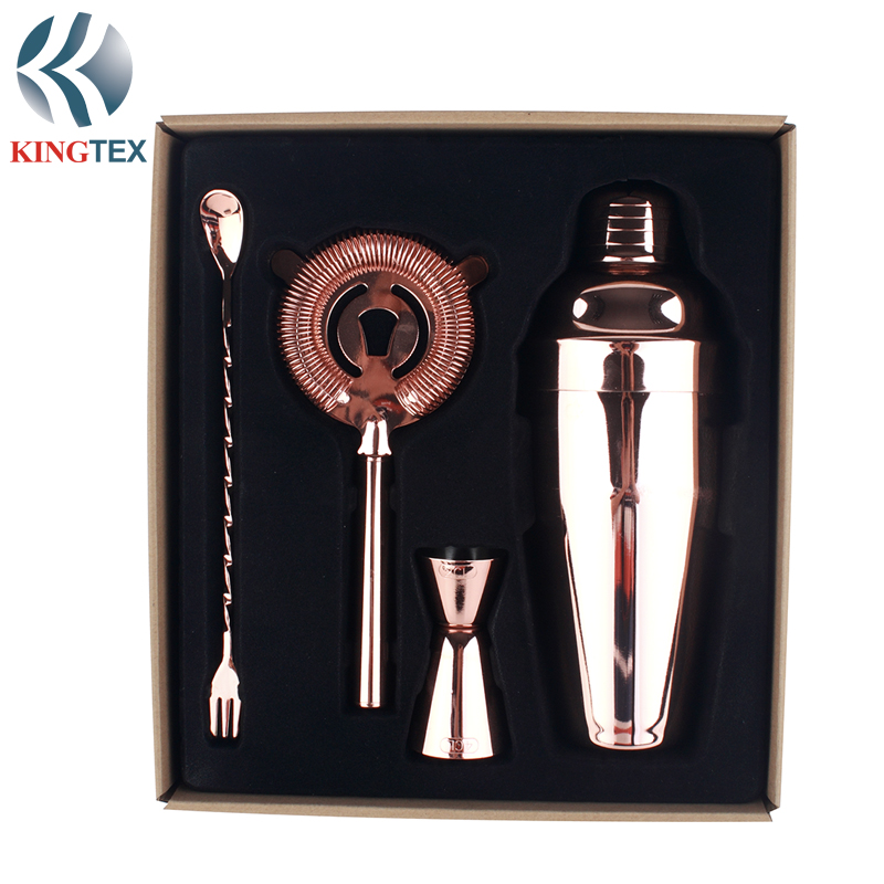 Cocktail 4-Pieces with  Copper plated Stainless Steel KINGTEXBAR BS092-CP