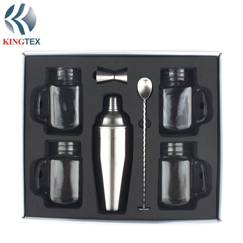 Bar Set of Cocktail 7-Pieces with Stainless Steel and Glasses KINGTEXBAR BS111