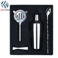 Bar Set of Cocktail 4-Pieces with High Mirror Polishing Stainless Steel KINGTEXBAR BS037