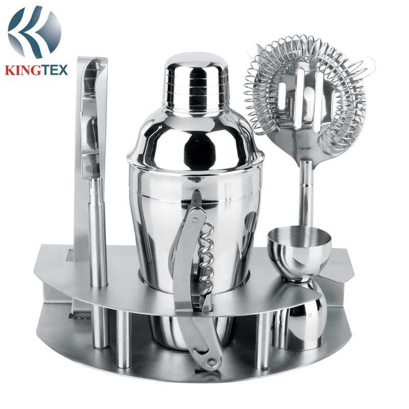 Bar Set of Cocktail 7-Pieces with Mirror Polishing Stainless Steel KINGTEXBAR BS058