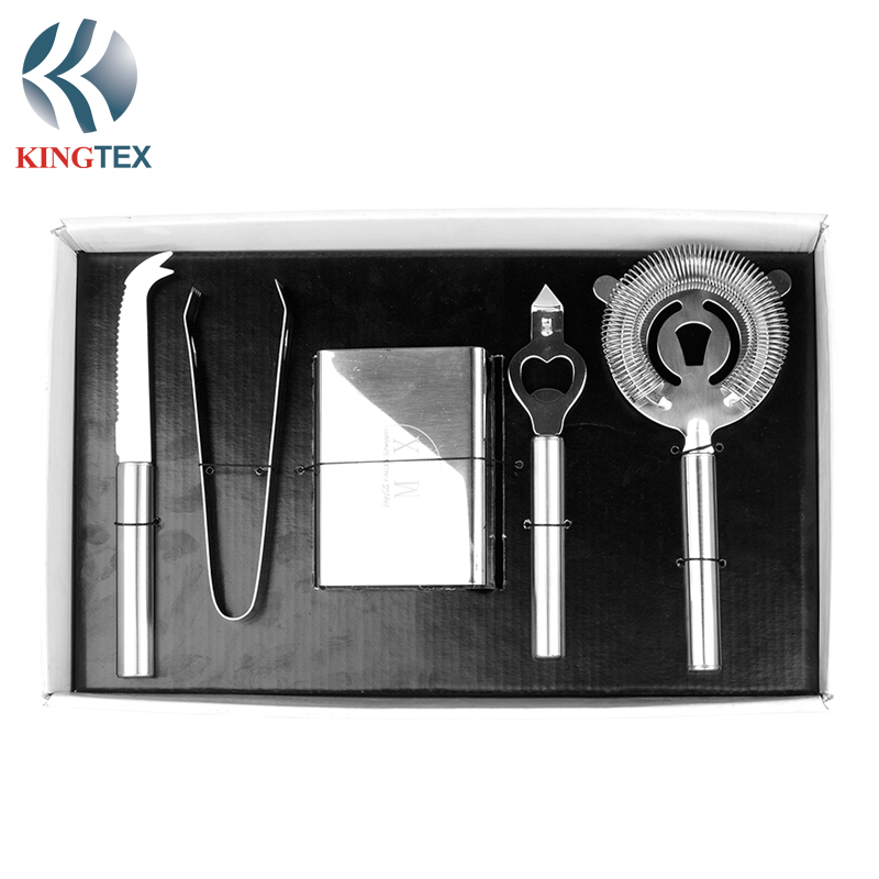 Bar Set of Cocktail 5-Pieces with Mirror Polishing Stainless Steel  KINGTEXBAR BS202