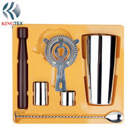 Bar Set of Cocktail 6-Pieces with Mirror Polishing Stainless Steel KINGTEXBAR BS043