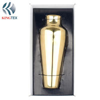 Cocktail Shaker Gift Box,Stainless Steel Gold Plated Bar Delicate Shaker KINGTEXBAR BS205