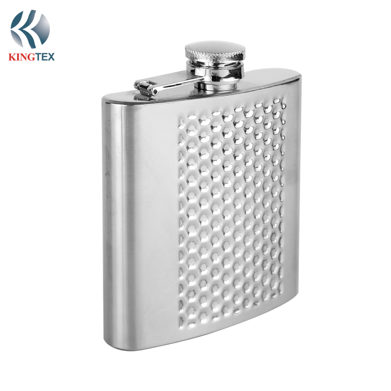 6OZ Hip Flask with Stainless steel  Anti-Skid for Drinking of Alcohol  KINGTEXBAR HF079