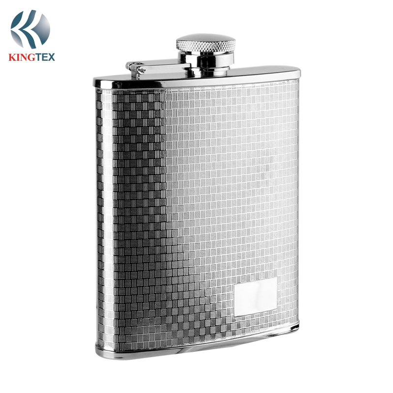 6OZ Hip Flask with  Stainless steel Surface carving for Drinking of Alcohol-Men's Bette Choice KINGTEXBAR HF051