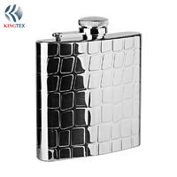 6OZ Hip Flask with Stainless steel sculptures for Drinking of Alcohol KINGTEXBAR HF054