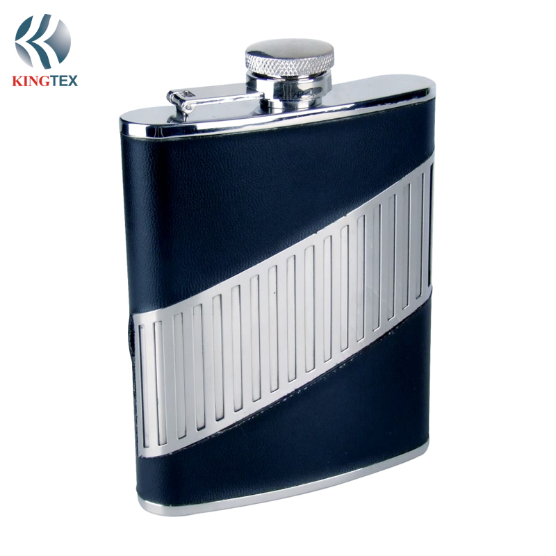 6OZ Hip Flask with PU and Stainless Steel Classic Vintage Slim Pocket Size Bottle for Liquor, Wine & Alcohol