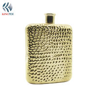 6OZ Hip flask Gold Plated For Storing Whiskey Alcohol Liquor KINGTEXBAR HF103