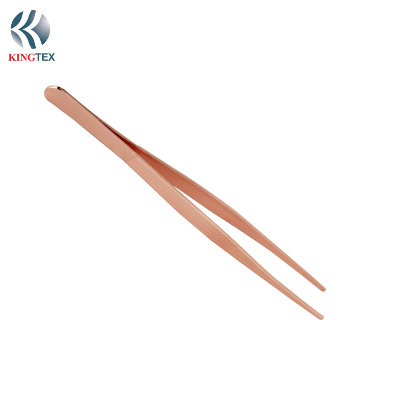 Ice Tongs with 304 Stainless Steel Copper Plating Long Tweezer(L25XW2.7xH1.3cm) KINGTEXBAR IT033