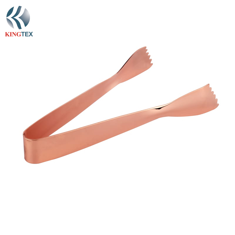 Ice Tongs, Classic 304 Stainless Steel Copper Plating Bar Ice Tongs (L170XW27) KINGTEXBAR IT021