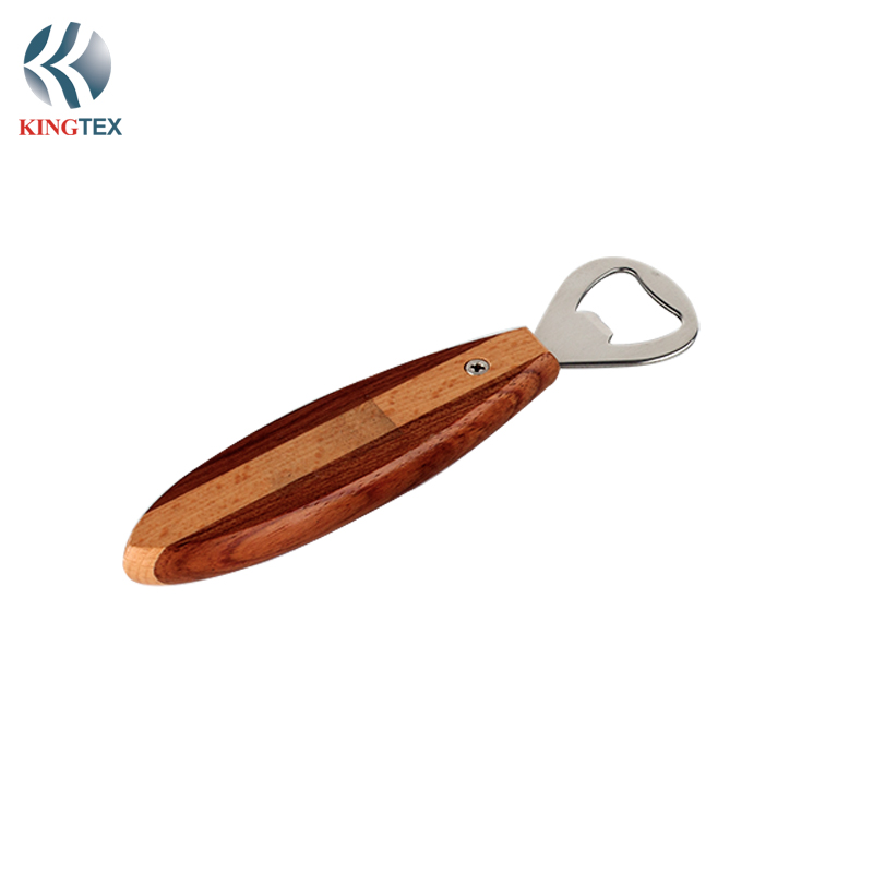Beer Bottle Openers with Customization Wooden Long Handle /Can be customized logo KINGTEXBAR OP020