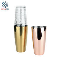 Wholesale antique Bartender copper gold cocktail Tools Stainless Steel Cocktail Shaker KINGTEXBAR CSB072