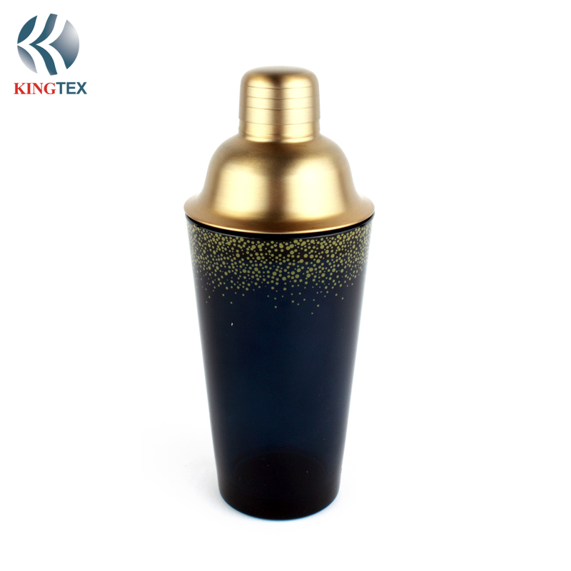 500ml Cocktail  Shaker New Design Decorative with Stainless Steel Gold Plated Lid KINGTEXBAR CS152