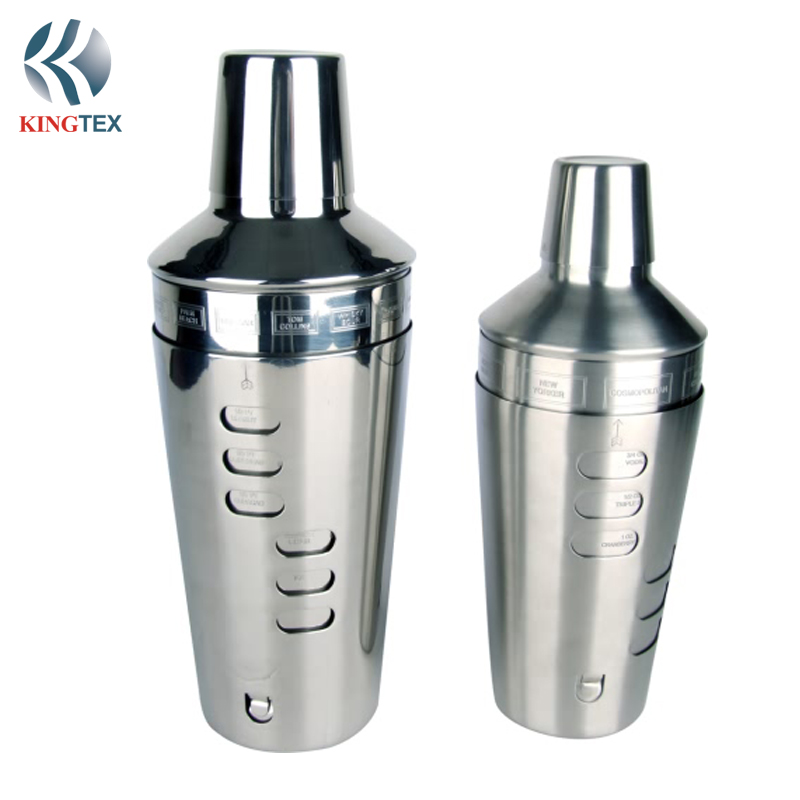 Cocktail Shaker with Stainless Steel and with Rotation Recipe Guide KINGTEXBAR CS091