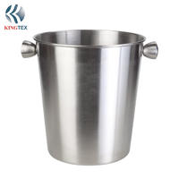 3.4L Ice Bucket with custom large bulk beer metal Stainless Steel with Handle KINGTEXBAR IBS032