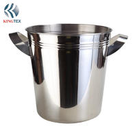 4.7L Ice Bucket with Custom Made Mirror polished Stainless Steel KINGTEXBAR IBS036