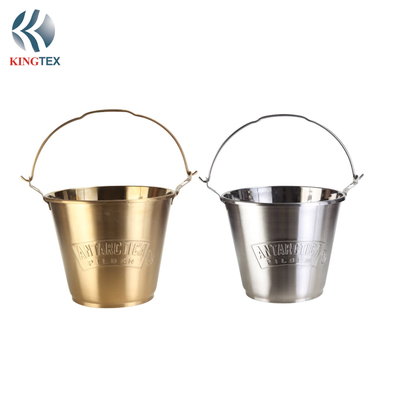 Wine Ice Bucket with Mirror Polished Stainless Steel Gold Pated KINGTEXBAR  IBS267