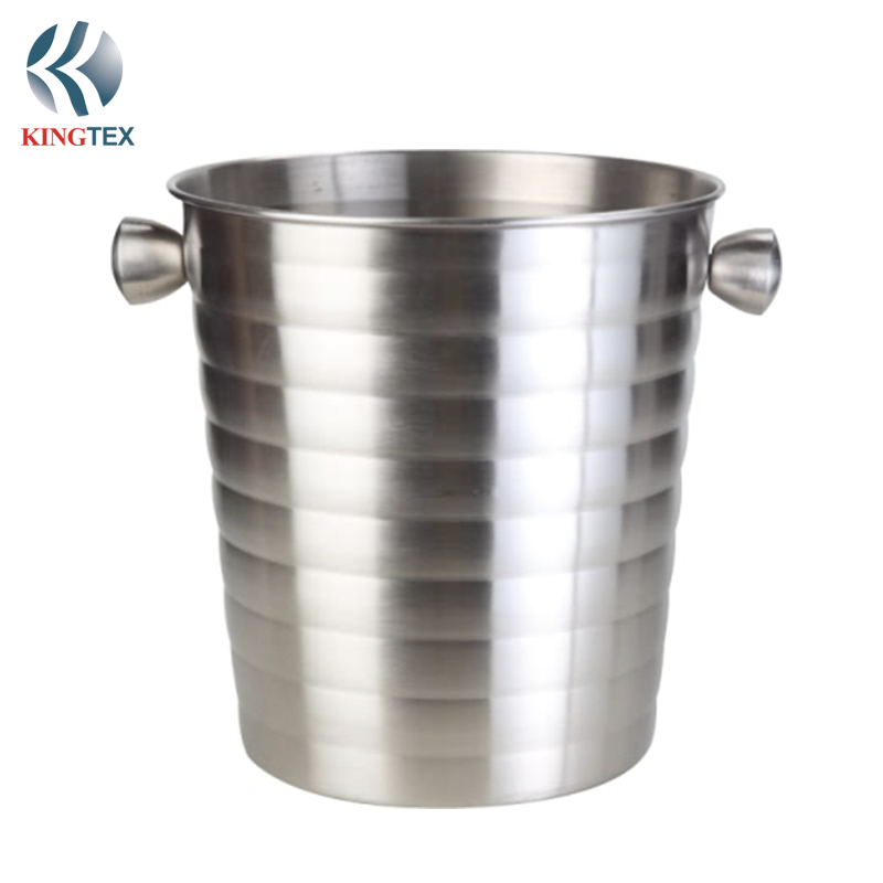3.4L Ice Bucket with Stainless Steel for Wine Chiller Champagne KINGTEXBAR IBS035