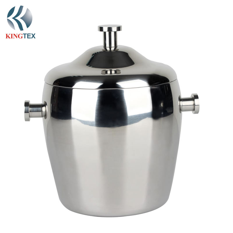 Ice Bucket with Lid  and Stainless Steel  Mirror Polishing for Bar KINGTEXBAR IBS159