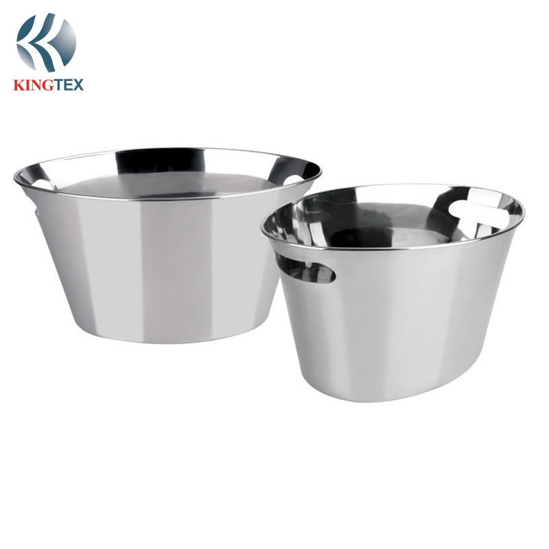 Ice Bucket with Elliptical Mirror Polished Stainless Steel KINGTEXBAR IBS133