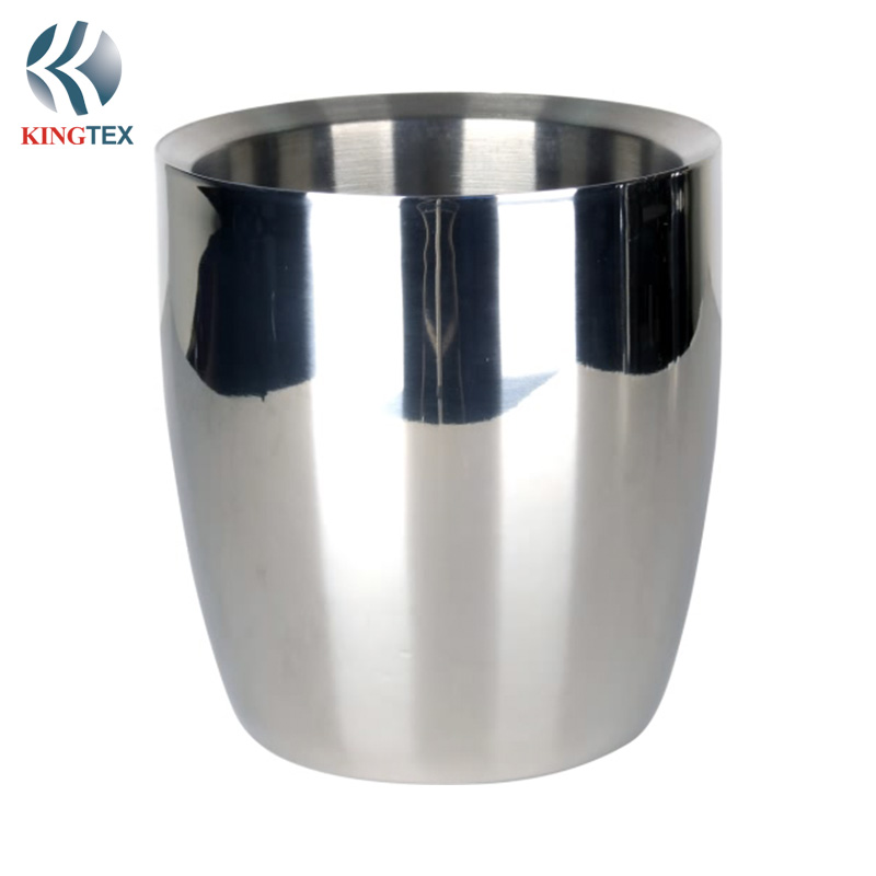 1.5L Ice Bucket with Double Wall Stainless Steel Mirror Polishing KINGTEXBAR IBD044