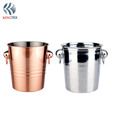 3.4L Ice Bucket with Stainless Steel Mirror Polishing or Copper Plated KINGTEXBAR IBS098