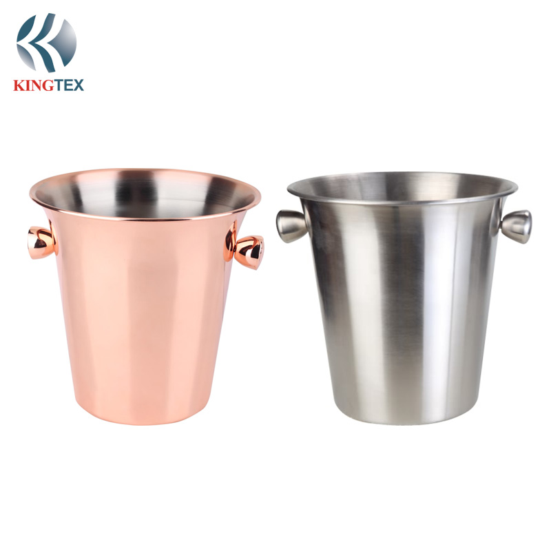 3.4L Ice Bucket/Wine Cooler  with Stainless Steel Copper Plated with Handle KINGTEXBAR IBS033