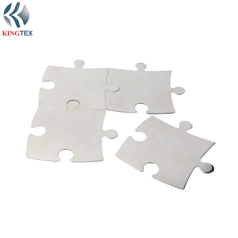 Coasters with Stainless Steel 4pcs puzzle KINGTEXBAR CO011