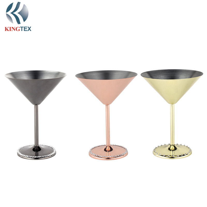 Cocktail Cups with Stainless Steel Gold Plated for Champagne/Fruits/Wine/Martini KINGTEXBAR MG346
