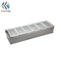 Condiment Dispenser with Stainless Steel and Six Pan KINGTEXBAR CN011