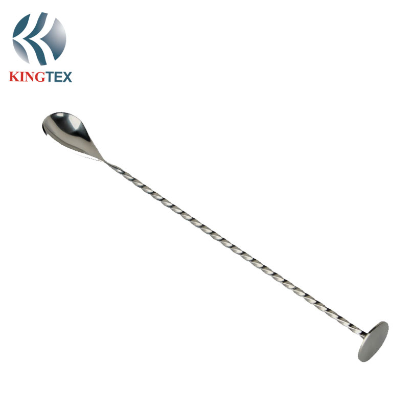 Twisted Cocktail Mixing Spoon Stainless Steel Top Quality Custom Sugar Coffee Stirrers(L276.8cm) KINGTEXBAR  SP058