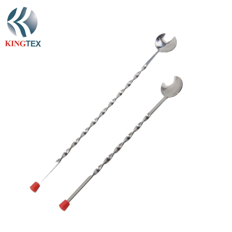 Multi-Function Mixing Spoon Long Handle High Quality Stainless Steel Twisted Spoon(L235W32mm) KINGTEXBAR SP065
