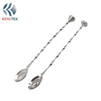 Stainless Steel Mixing Spoon Coffee Cocktail Twisted Spoon(L28XW3cm) KINGTEXBAR SP064