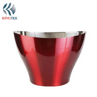 Ice Bucket with Stainless steel Custom Shape Oval Square Red Painted KINGTEXBAR IBS265