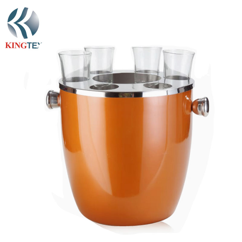 Ice bucket with stainless steel Cheap wholesale double / single wall KINGTEXBAR IBS122