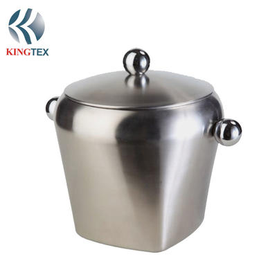 Silver Champagne Ice Bucket with FDA Approved Customized Stainless Steel KINGTEXBAR IBS087