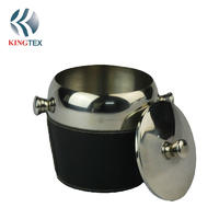 Ice Bucket with Custom High Quality 304 Stainless Steel with PU Outside KINGTEXBAR IBS263